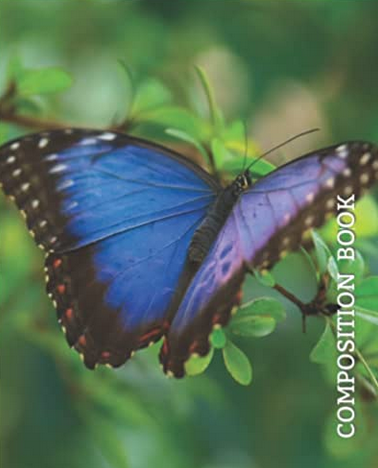 Blue Morpho Butterfly College Ruled Notebook