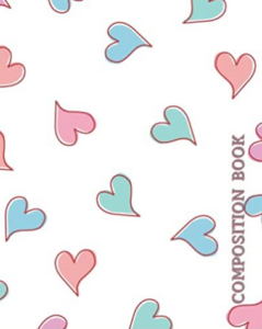 Blue & Pink Hearts College Ruled Notebooks