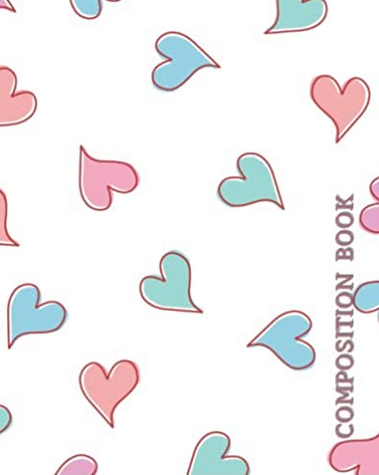 Blue & Pink Hearts College Ruled Notebooks