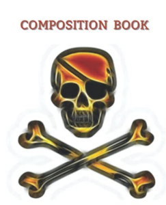 Fire Skull and Bones College Ruled Notebook