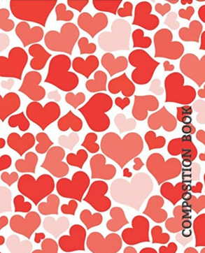 Red Hearts College Ruled Notebook