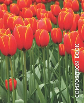 Red Tulips College Ruled Notebook