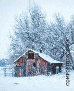 Barn in the Winter College Ruled Notebook