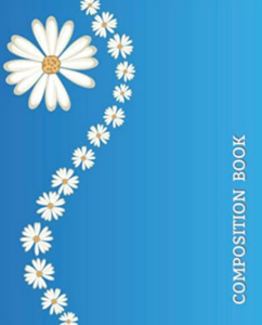 Daisies on Blue Background College Ruled Notebook