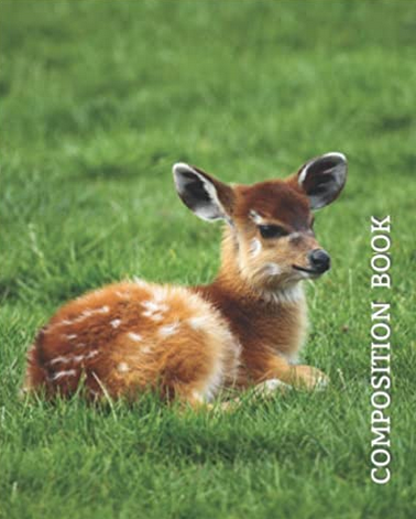 Fawn in Grass College Ruled Notebook