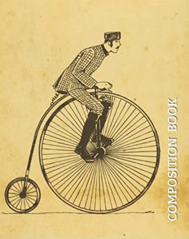 Penny Farthing Vintage Bicycle Drawing College Ruled Notebook