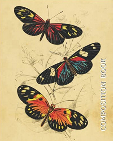 Vintage Butterflies College Ruled Notebook