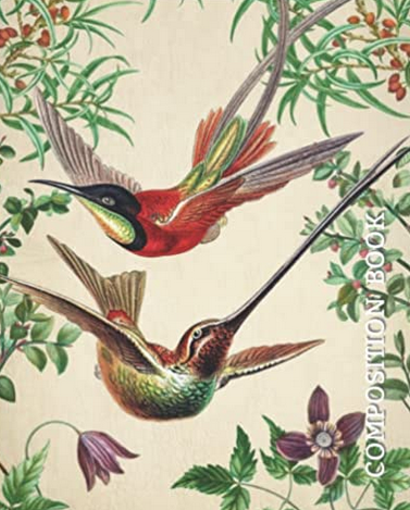 Vintage Hummingbird College Ruled Notebook