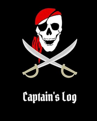 Captain's Log Skull with Crossed Swords Composition Book