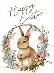 Happy Easter Bunny in Wreath Drawing Book