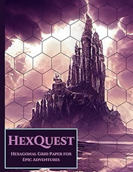 HexQuest: Hexagonal Grid Paper for Epic Adventures: 8.5x11" large hexagonal grid notebook