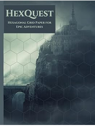 HexQuest: Hexagonal Grid Paper for Epic Adventures: 8.5x11" large hexagonal grid notebook