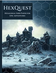 HexQuest: Hexagonal Grid Paper for Epic Adventures: 8.5x11" large hexagonal grid notebook