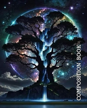 Moonlit Tree with Waterfall Fantasy Composition Book