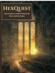 HexQuest: Hexagonal Grid Paper for Epic Adventures: 8.5x11" large hexagonal grid notebook